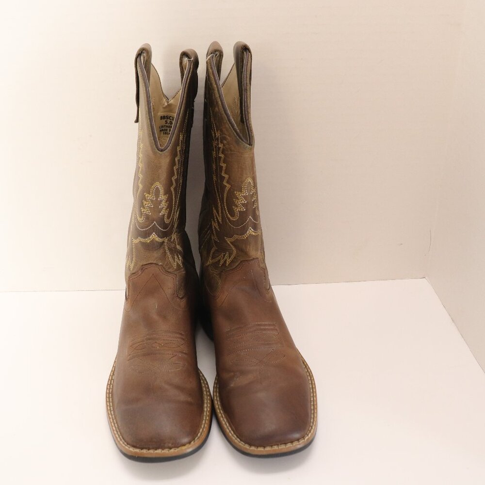 Old West Men's Brown Western Square Toe Boots Size 5D made in India